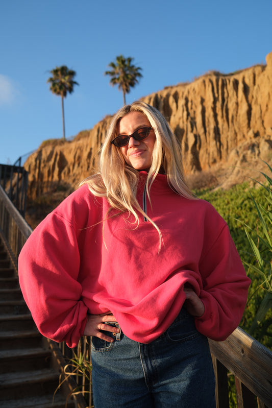 The 90's 1/4 Zip - Guava